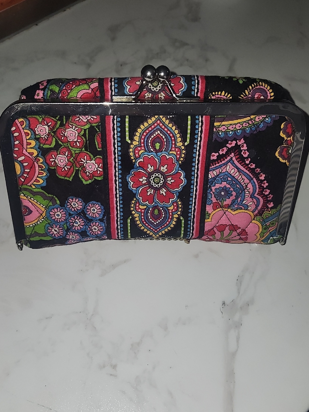 Vera Bradley Women’s Floral Frame Kisslock Wallet Clutch